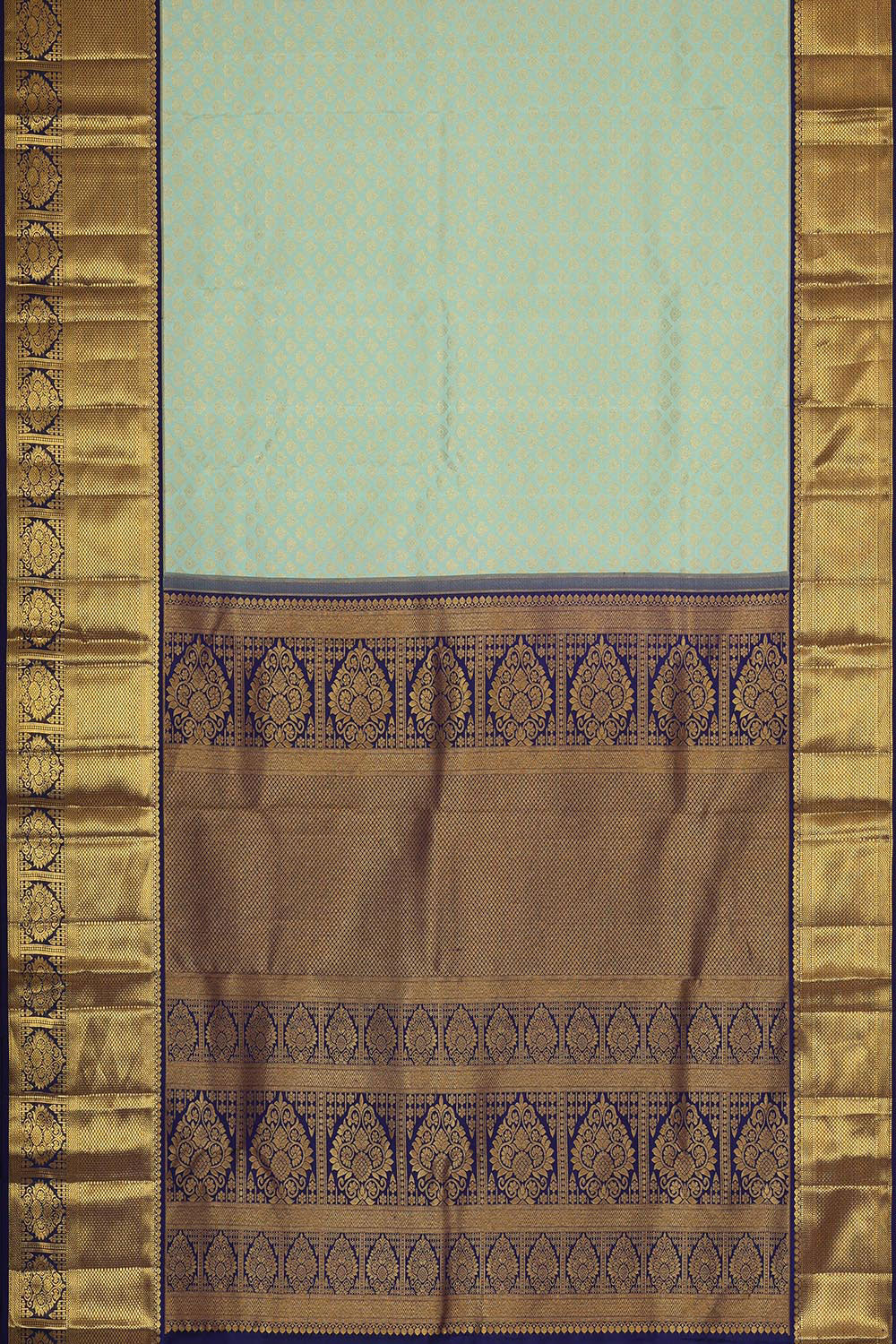 Collection of Kanchipattu Ice Blue Brocade Saree in a gallery layout