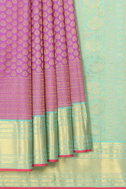 Collection of Kanchipattu Lavender Brocade Saree in a gallery layout