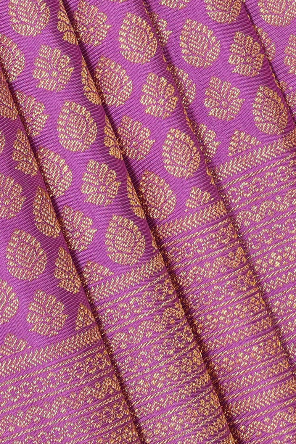 Collection of Kanchipattu Lavender Brocade Saree in a gallery layout