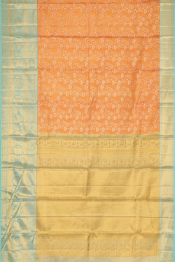 Collection of Kanchipattu Peach Tissue Brocade Saree in a gallery layout