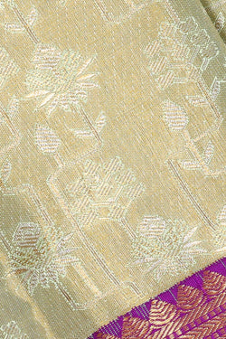 Collection of Kanchipattu Light Pista Green Tissue Brocade Saree in a gallery layout