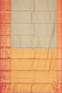 Collection of Kanchipattu Silvery Grey Tissue Brocade Saree in a gallery layout