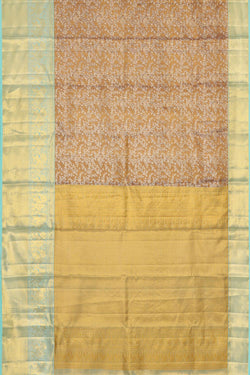 Collection of Kanchipattu Brown Tissue Brocade Saree in a gallery layout