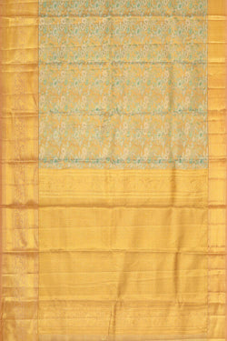 Collection of Kanchipattu Creamy Gold Tissue Brocade Saree in a gallery layout