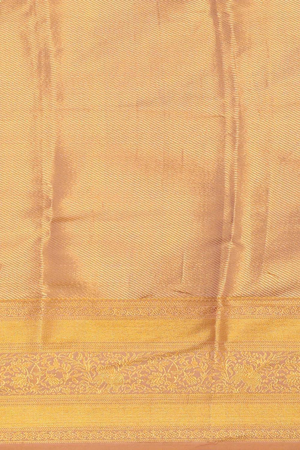 Collection of Kanchipattu Creamy Gold Tissue Brocade Saree in a gallery layout