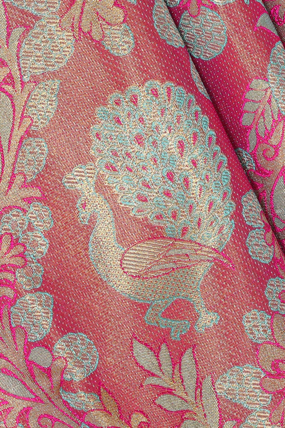 Collection of Kanchipattu Pink Tissue Brocade Saree in a gallery layout