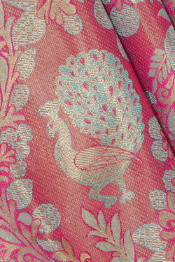 Collection of Kanchipattu Pink Tissue Brocade Saree in a gallery layout