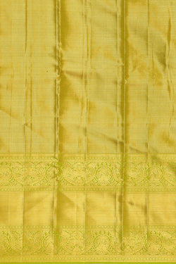 Collection of Kanchipattu Parrot Green Tissue Brocade Saree in a gallery layout