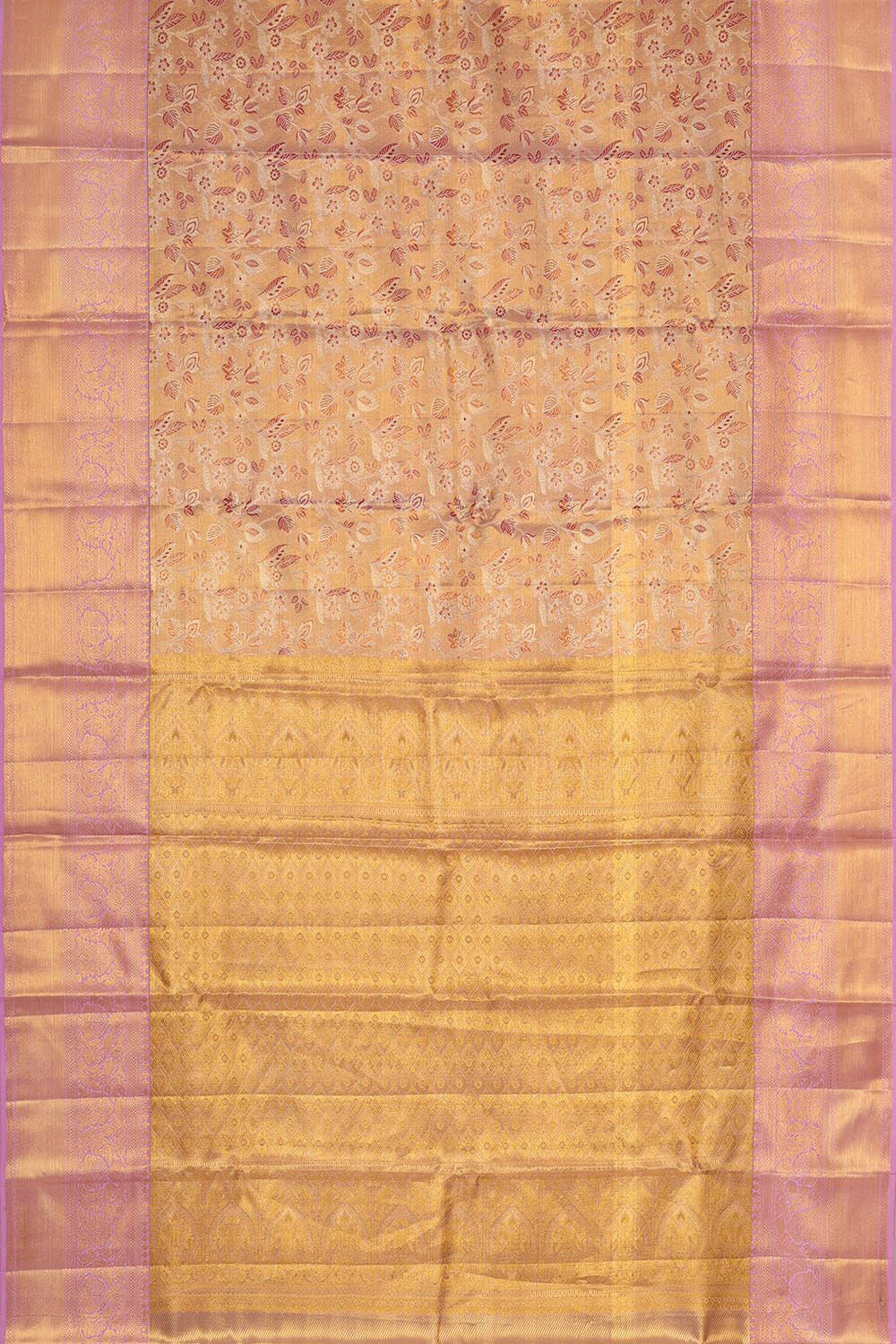 Collection of Kanchipattu Gold Tissue Brocade Saree in a gallery layout