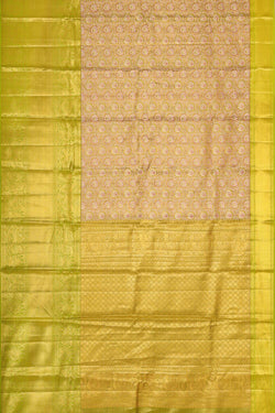 Collection of Kanchipattu Parrot Green Tissue Brocade Saree in a gallery layout