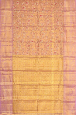 Collection of Kanchipattu Lavender Pink Tissue Brocade Saree in a gallery layout