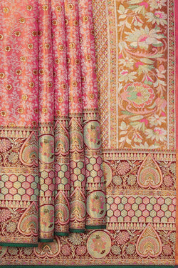 Collection of Kanchipattu Pink Brocade Saree in a gallery layout