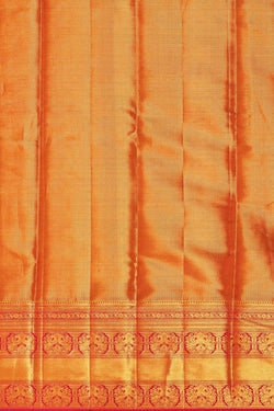 Collection of Kanchipattu Golden Yellow Tissue Brocade Saree in a gallery layout