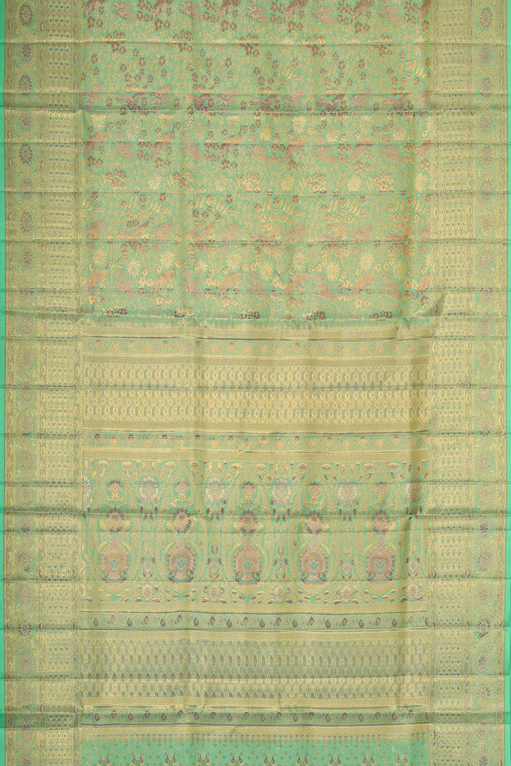 Collection of Kanchipattu Light Sea Green Brocade Saree in a gallery layout