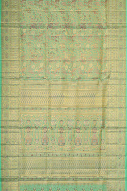 Collection of Kanchipattu Light Sea Green Brocade Saree in a gallery layout