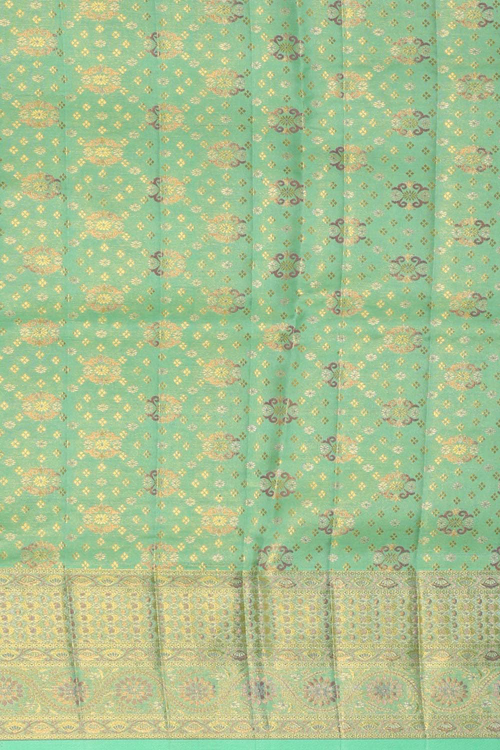 Image of Kanchipattu Light Sea Green Brocade Saree