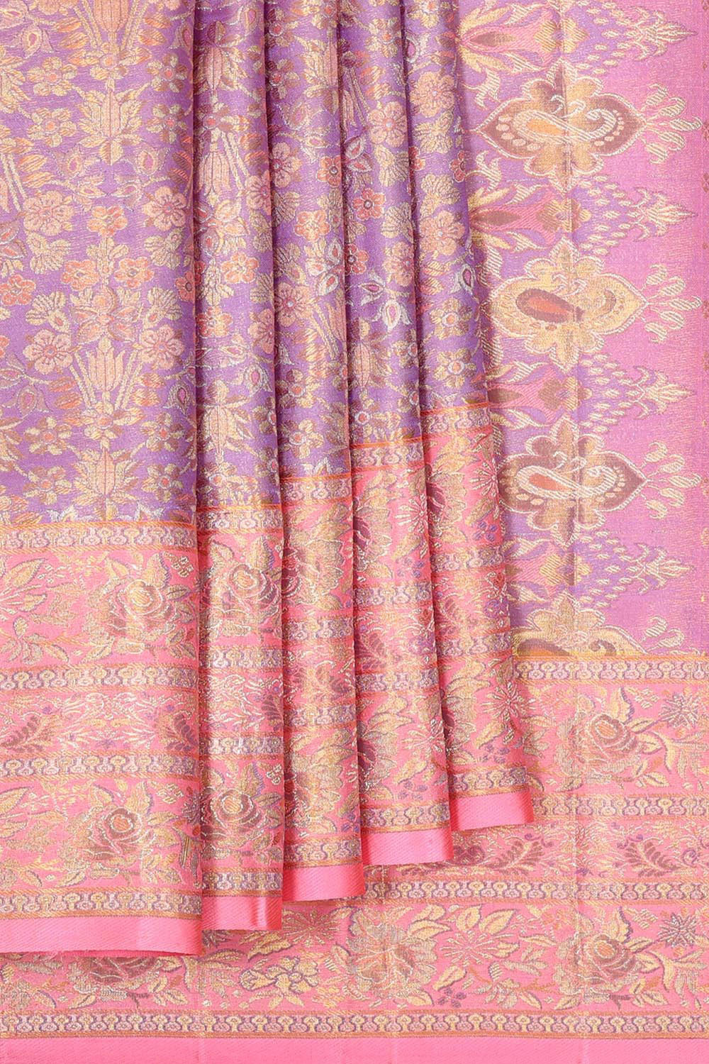 Collection of Kanchipattu Lavender Brocade Saree in a gallery layout