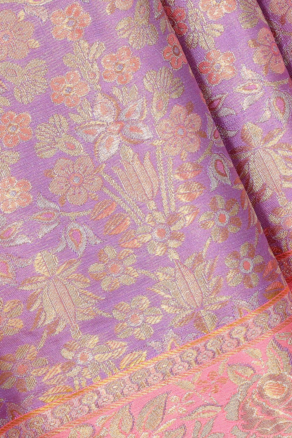 Collection of Kanchipattu Lavender Brocade Saree in a gallery layout