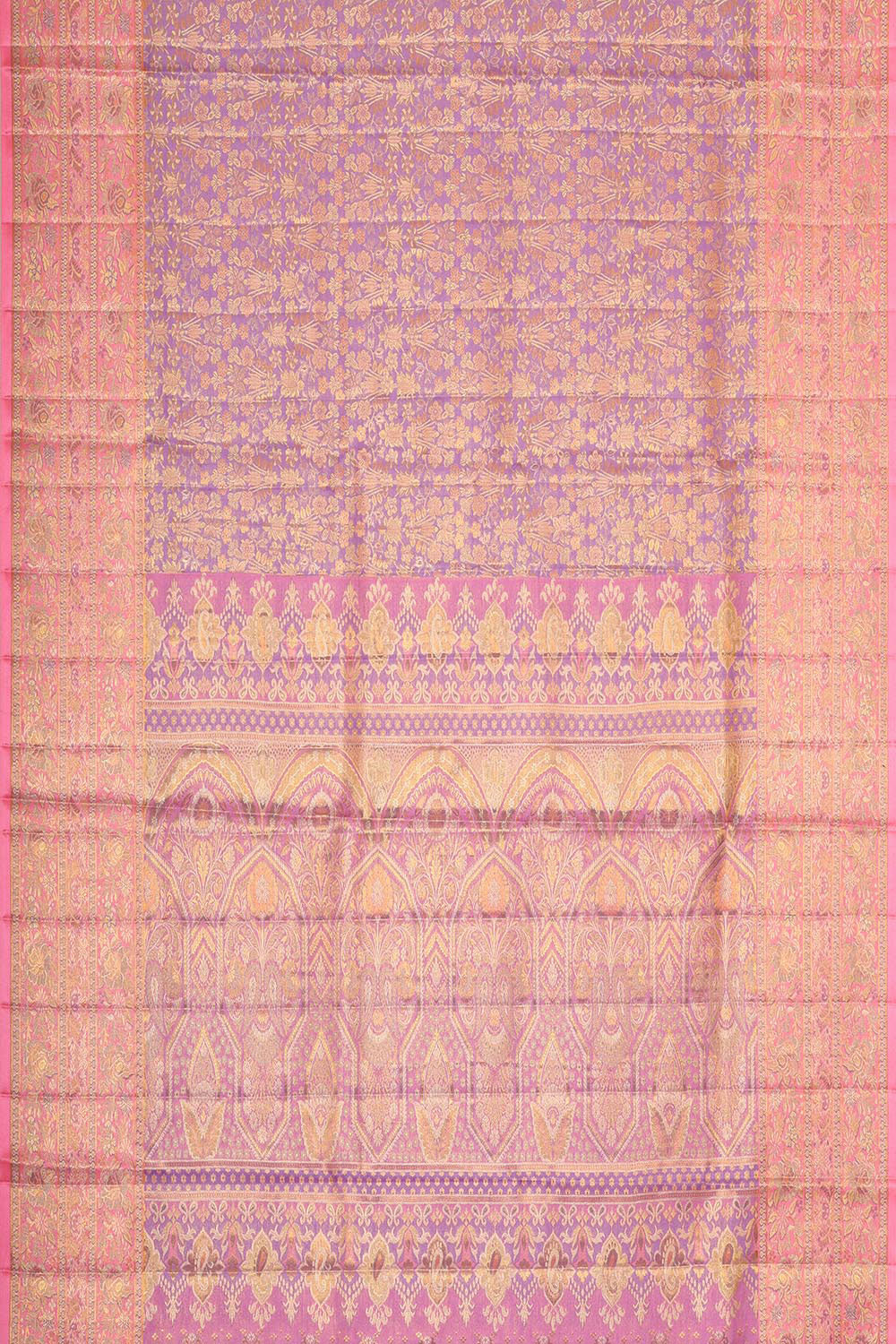 Collection of Kanchipattu Lavender Brocade Saree in a gallery layout