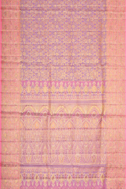 Collection of Kanchipattu Lavender Brocade Saree in a gallery layout