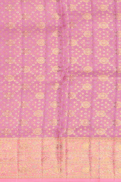 Collection of Kanchipattu Lavender Brocade Saree in a gallery layout