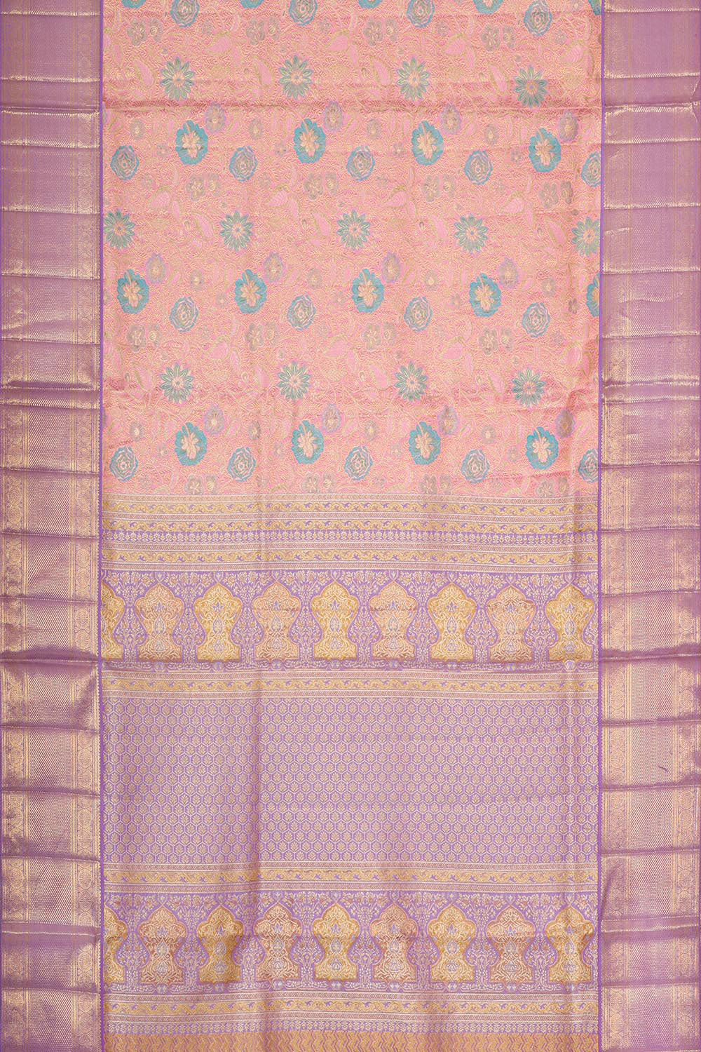 Image of Kanchipattu Light Pink Brocade Saree