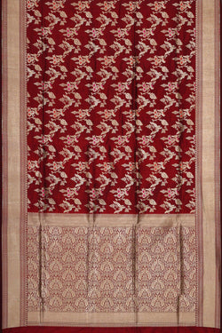 Collection of Banarasi Silk Maroon Saree in a gallery layout