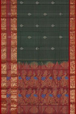 Image of Kanchipattu Bottle Green Brocade Saree