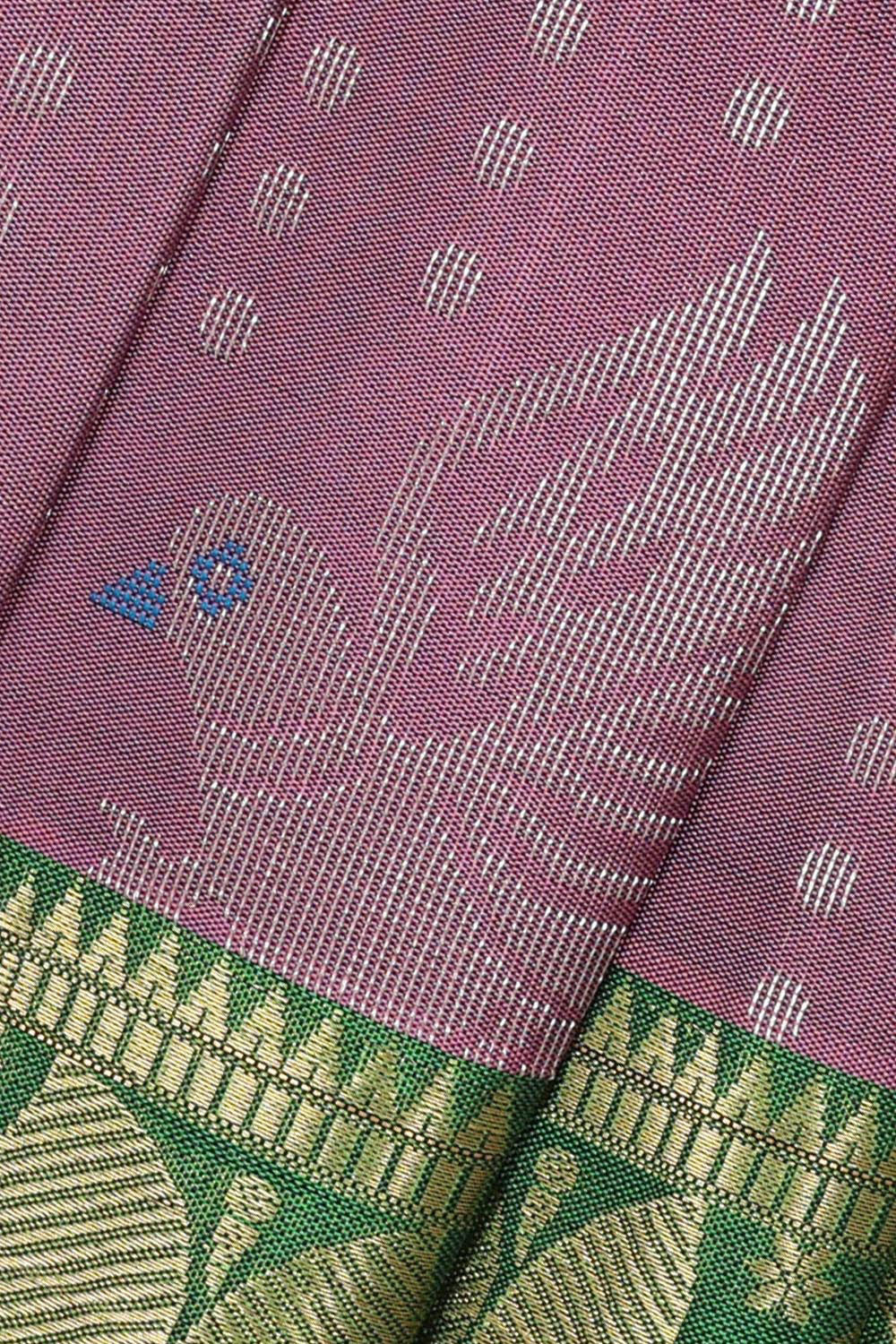 Collection of Kanchipattu Onion Pink Brocade Saree in a gallery layout