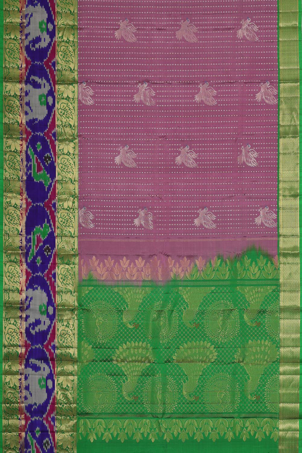 Collection of Kanchipattu Onion Pink Brocade Saree in a gallery layout