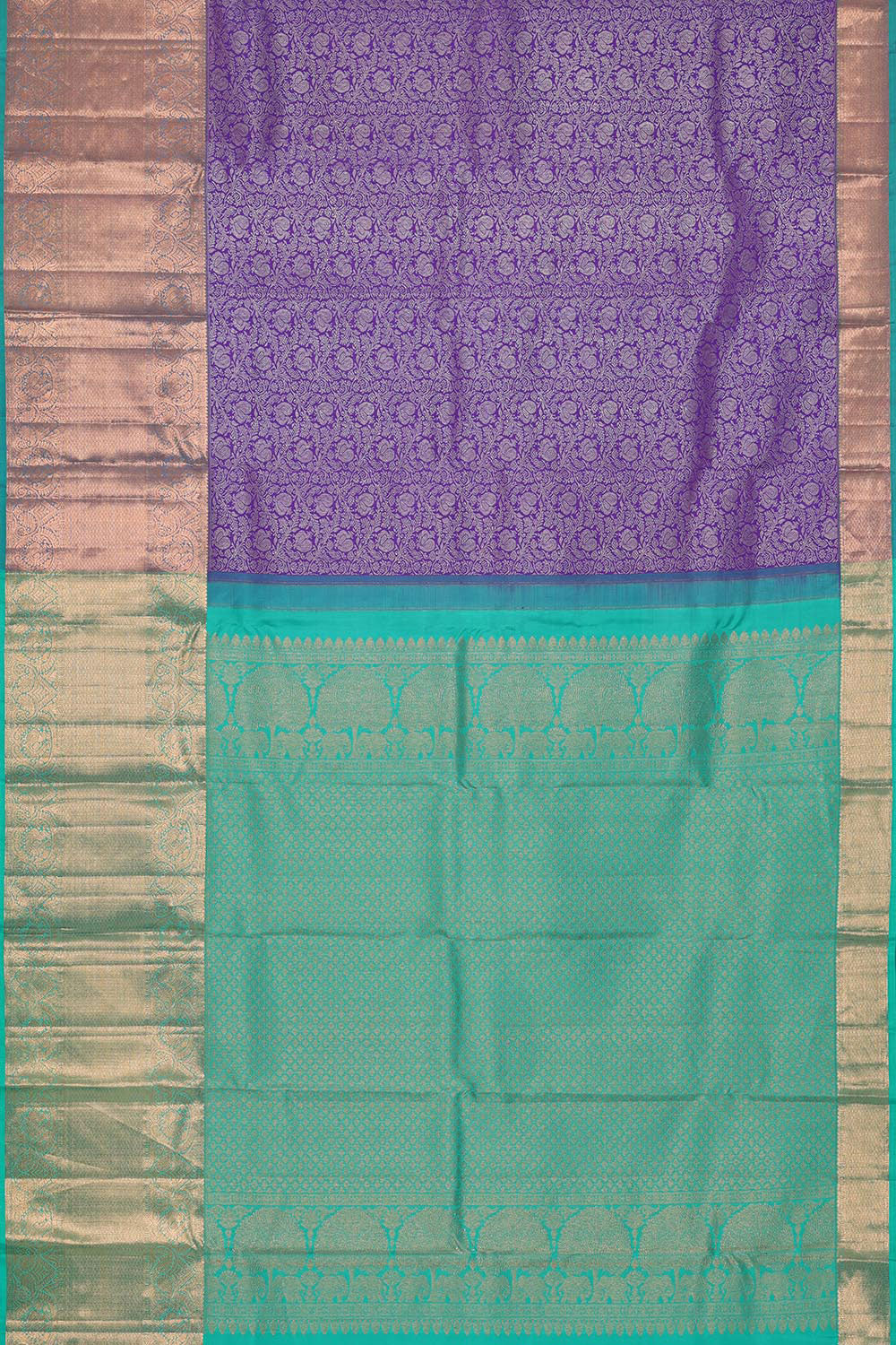 Collection of Kanchipattu Purple Brocade Saree in a gallery layout