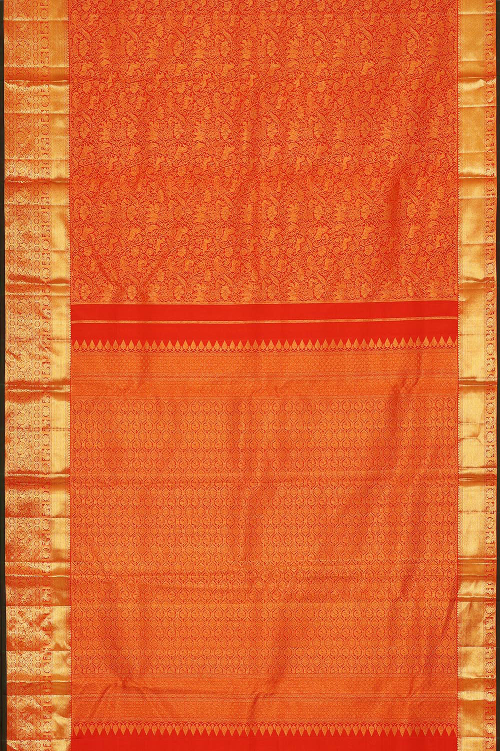 Kanchipattu Orange Brocade Saree