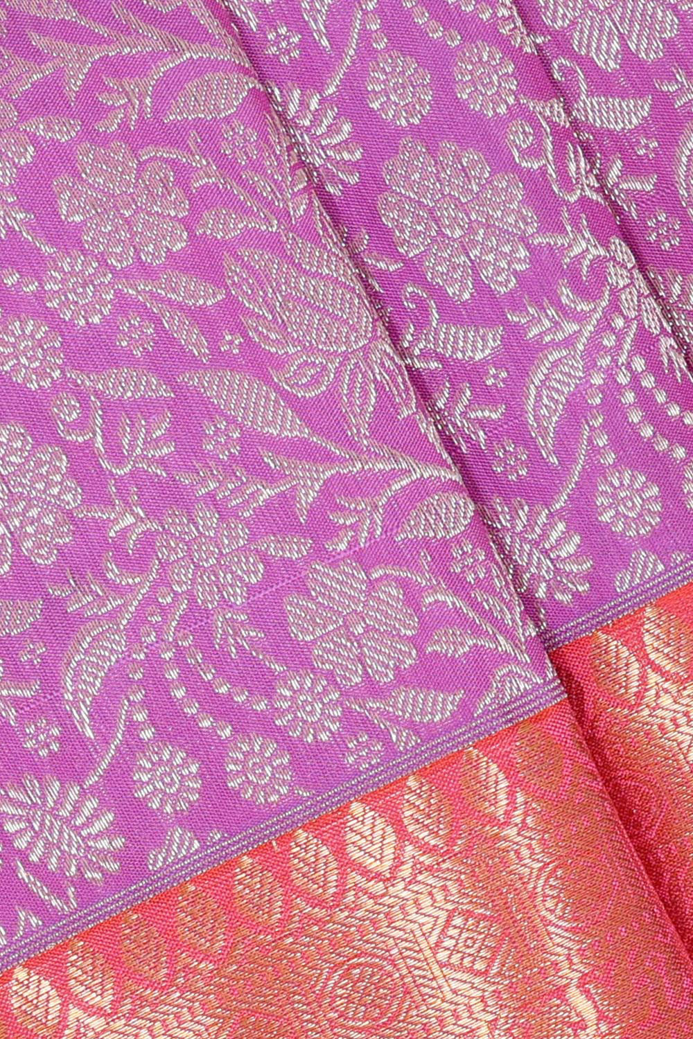 Kanchipattu Lavender Pink Brocade Saree