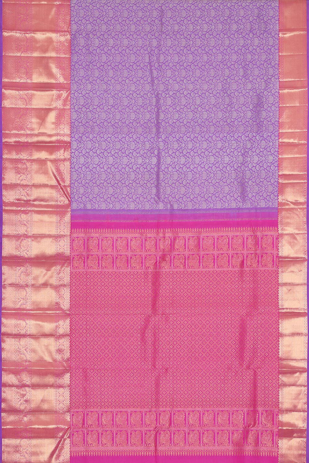 Collection of Kanchipattu Lavender Brocade Saree in a gallery layout