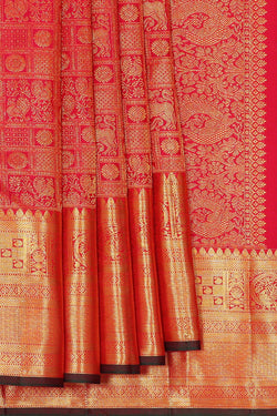 Collection of Kanchipattu Rani Pink Brocade Saree in a gallery layout