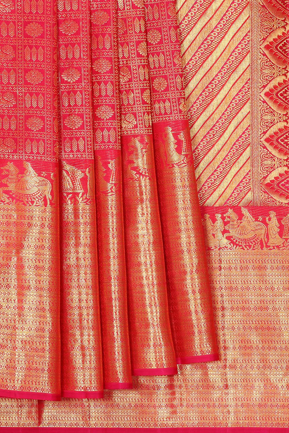 Collection of Kanchipattu Rani Pink Brocade Saree in a gallery layout