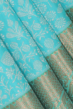 Collection of Kanchipattu Sky Blue Brocade Saree in a gallery layout