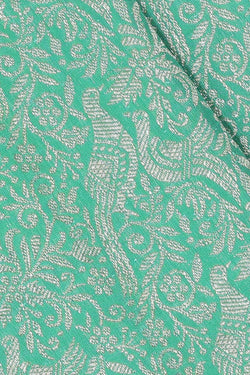 Collection of Kanchipattu Mint Green Brocade Saree in a gallery layout