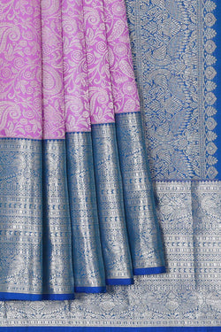 Collection of Kanchipattu Lavender Brocade Saree in a gallery layout