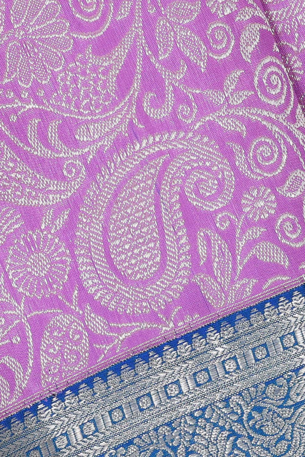 Collection of Kanchipattu Lavender Brocade Saree in a gallery layout