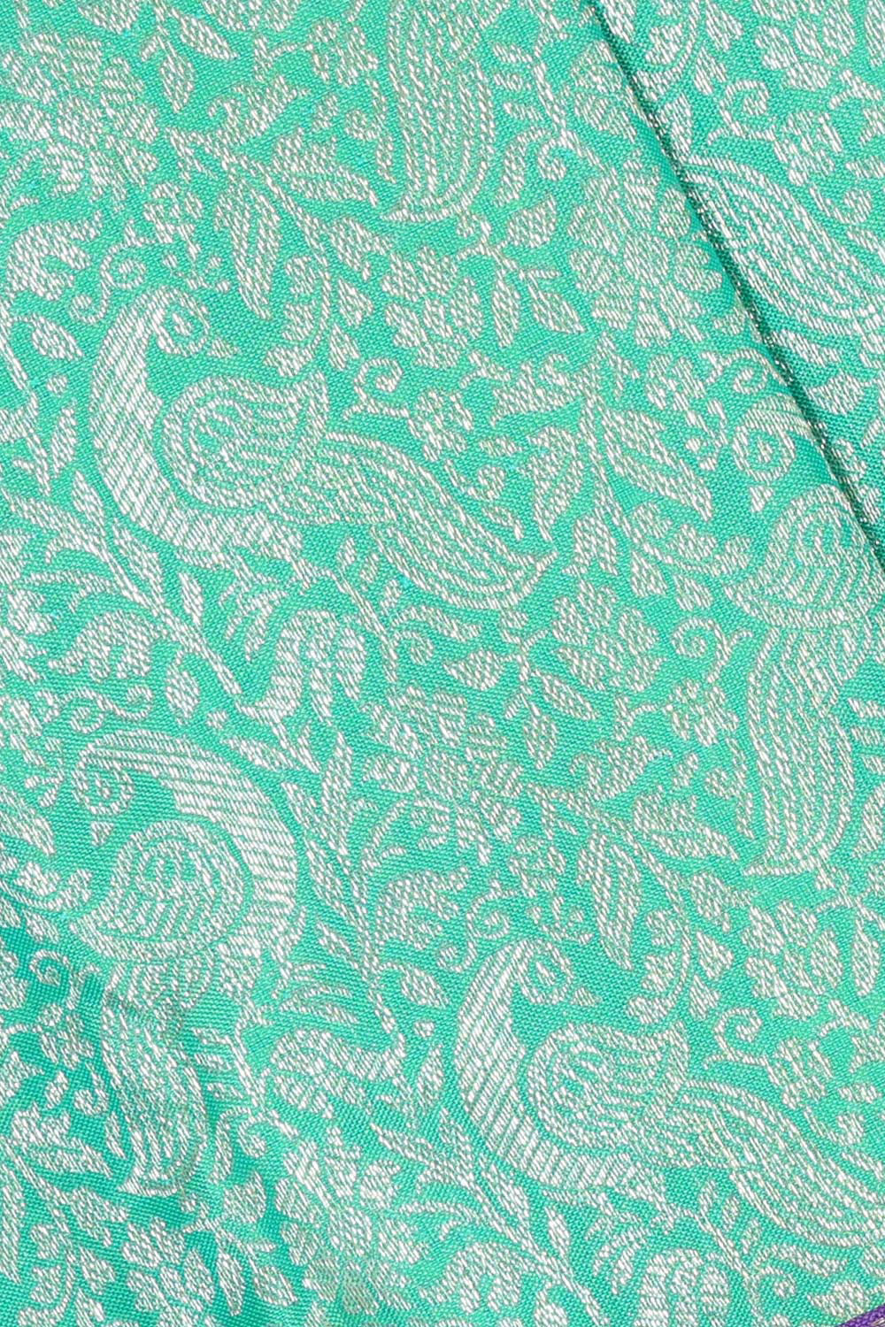 Collection of Kanchipattu Mint Green Brocade Saree in a gallery layout