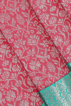 Collection of Kanchipattu Pinkish Red Brocade Saree in a gallery layout