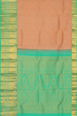 Collection of Kanchipattu Peach Brocade Saree in a gallery layout