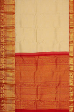 Collection of Kanchipattu Cream Brocade Saree in a gallery layout