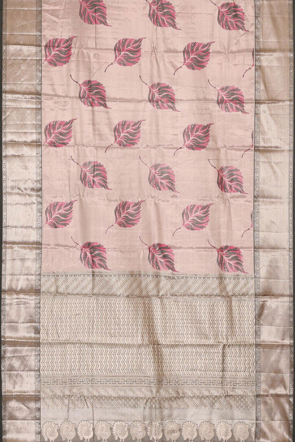 Collection of Kanchipattu Pale Mauve Tissue Brocade Saree in a gallery layout