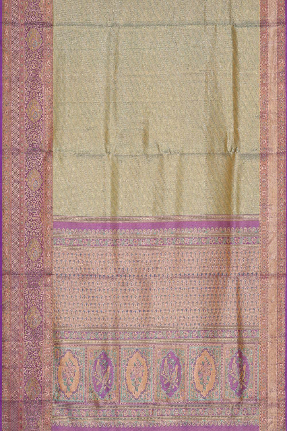 Collection of Kanchipattu Light Pista Green Brocade Saree in a gallery layout