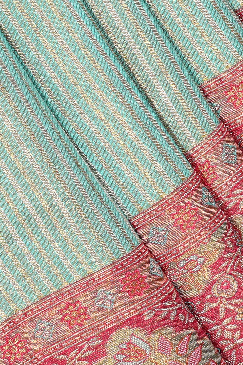 Collection of Kanchipattu Sea Green Brocade Saree in a gallery layout