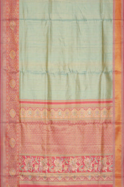 Collection of Kanchipattu Sea Green Brocade Saree in a gallery layout