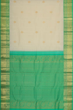 Collection of Kanchipattu Cream Brocade Saree in a gallery layout