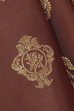 Collection of Kanchipattu Brown Brocade Saree in a gallery layout